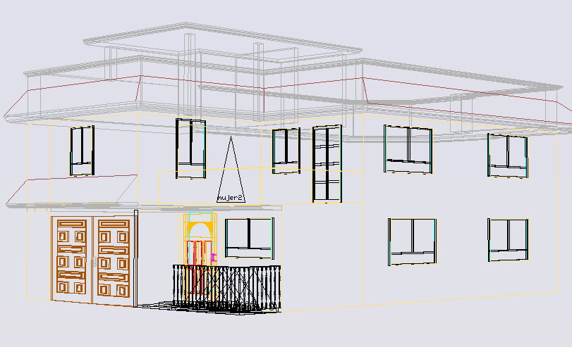 3 D house plan detail dwg file