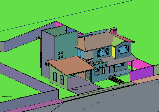 3 D house plan detail dwg file