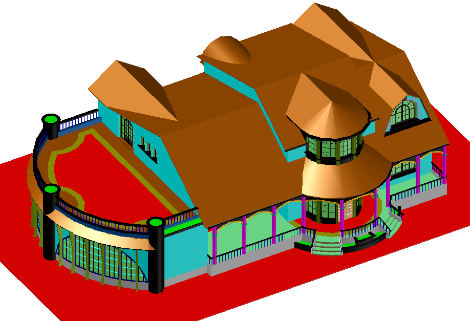 3 D house plan dwg file