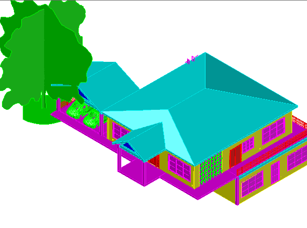 3 D house planing detail dwg file