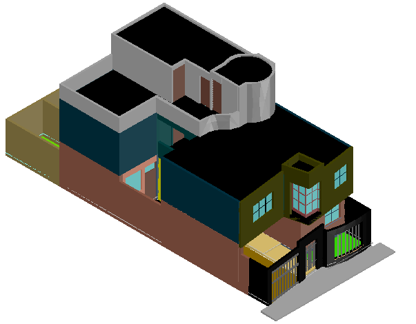 3 D house planning detail dwg file