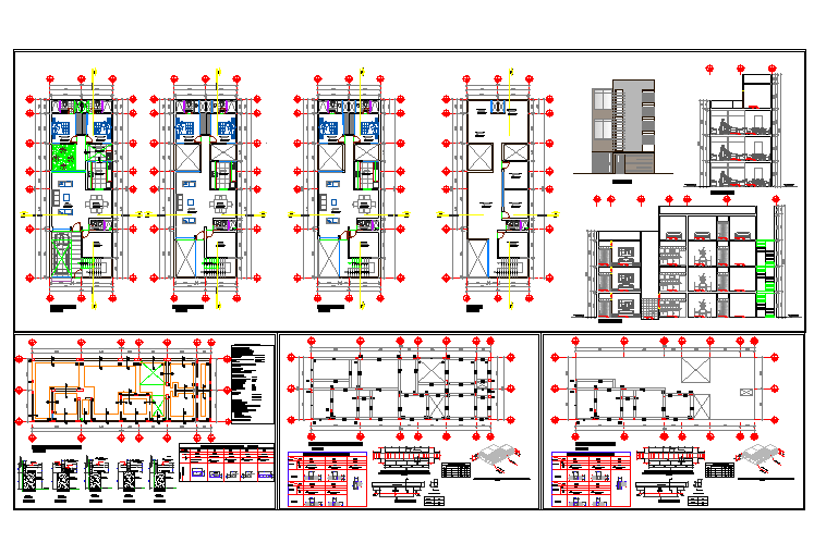 3 Floor apartment Building design