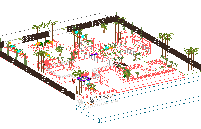 3 d beach house plan detail dwg file
