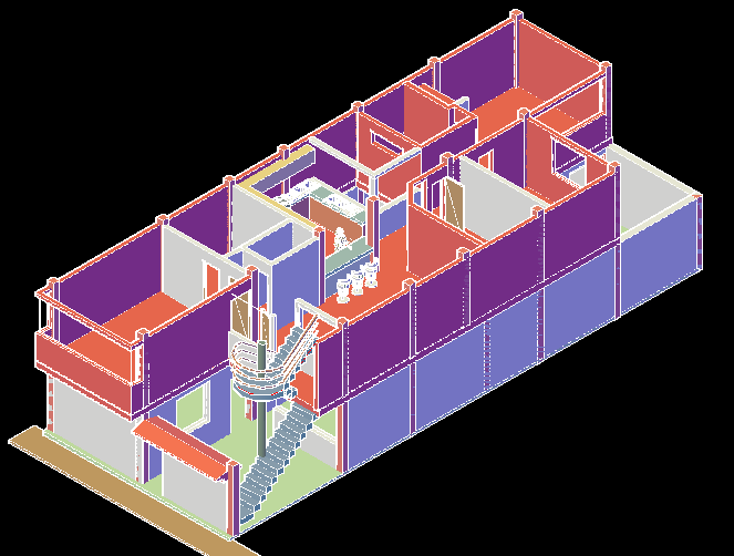 3 d house lifting planning dwg file