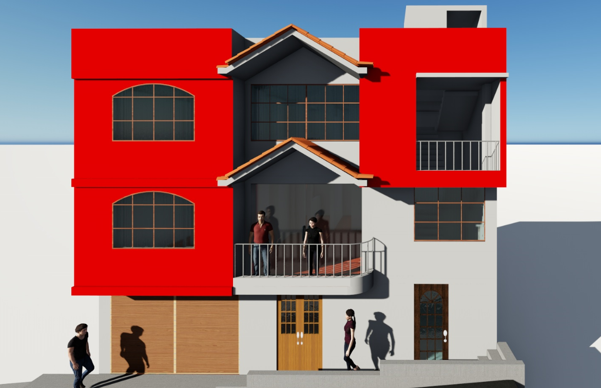 3 d house plan detail dwg file