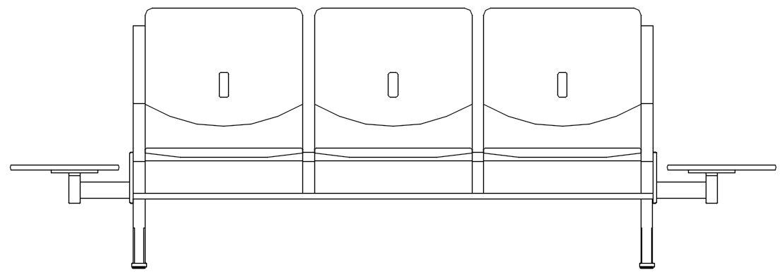 3 Seater Sofa DWG File for CAD Interior Design Projects