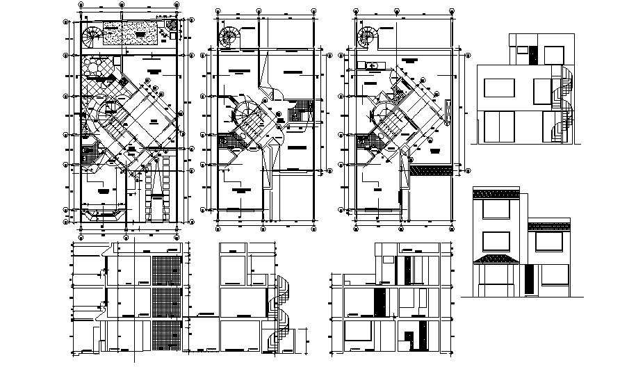 Home Plan Section Elevation In DWG File