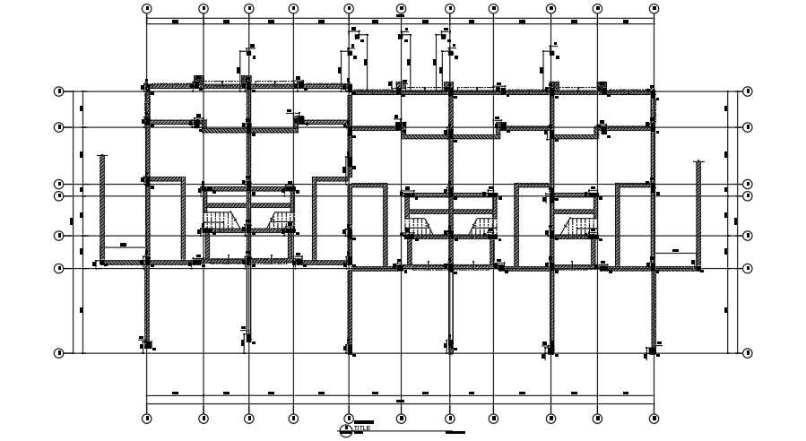 32x17m floor plan column & axes layout drawing