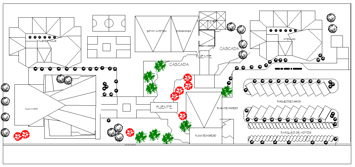 Comprehensive training centre CAD plan in DWG format