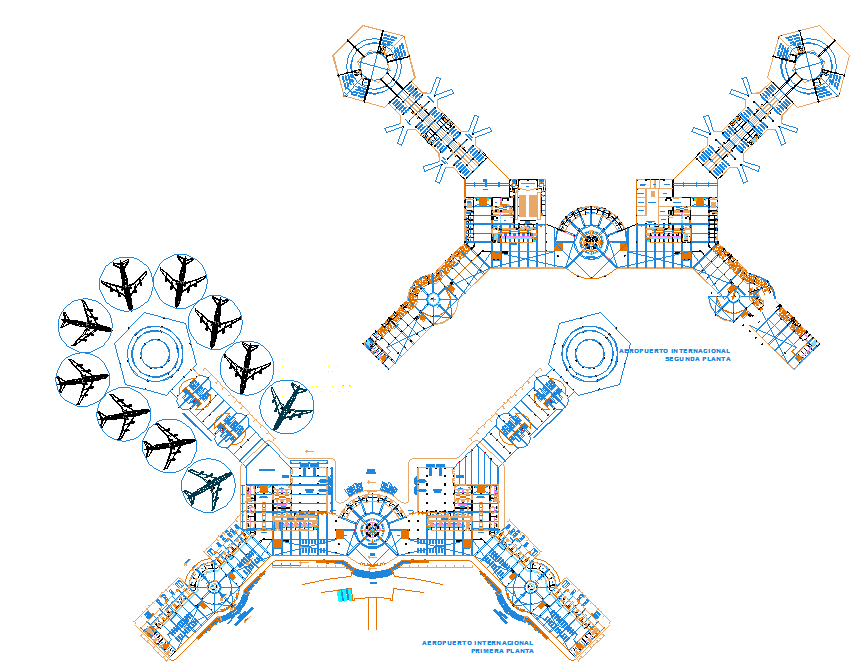 International Airport Design with Detailed Plans in DWG