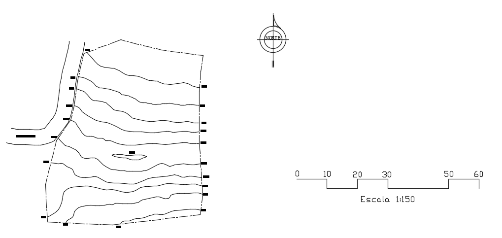35x25m house plan site contour drawing is given in this file