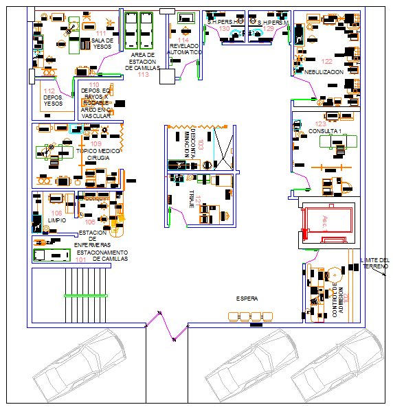 Hospital dwg, Small Hospital DWG file