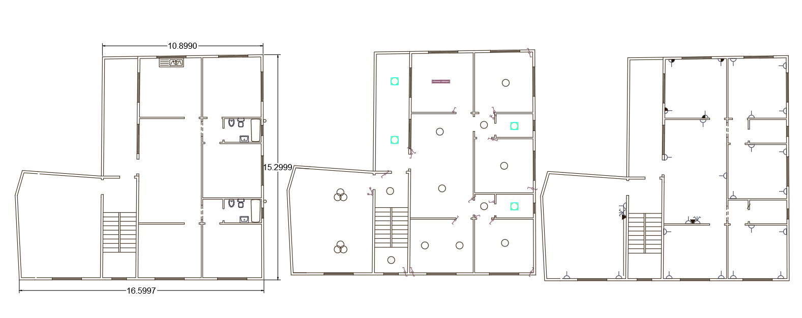 3 BHK Apartment Electrical Layout Plan Design