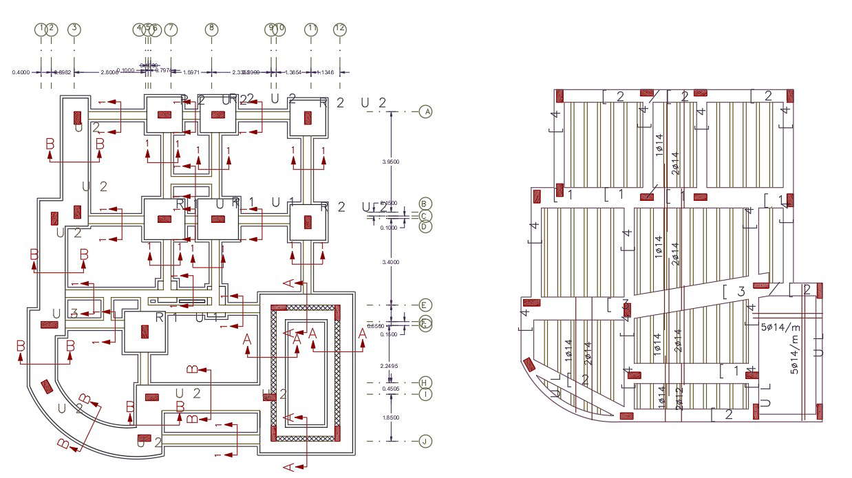 3 BHK House Foundation Plan And Slab Bar Design