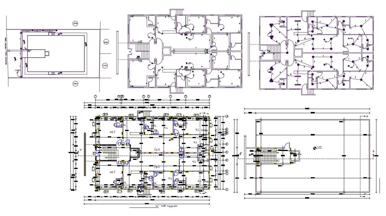 3 BHK Joint House Electrical Layout Plan design