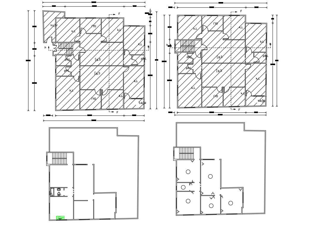 3 BHK Luxurious Apartment PLan AutoCAD Drawing 