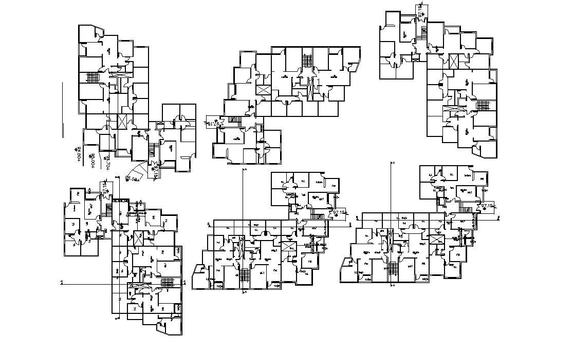 3 Bedroom House Apartment Floor Plan DWG File