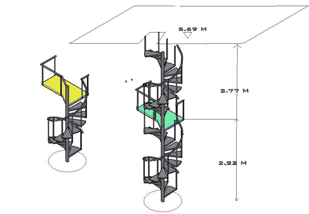 3D  Spiral Staircase DWG File