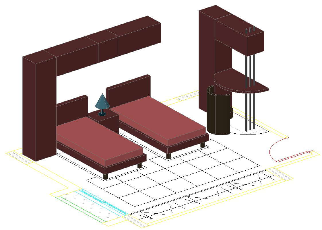 3D Bedroom AutoCAD File