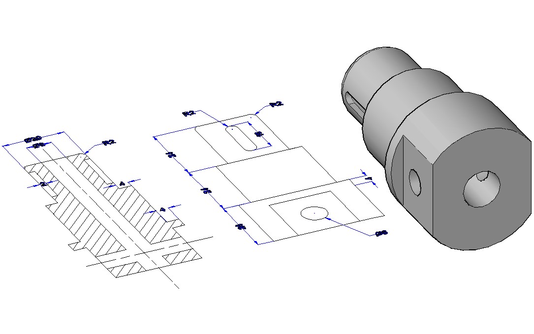 3D Bolt Fastener Hinge AutoCAD File