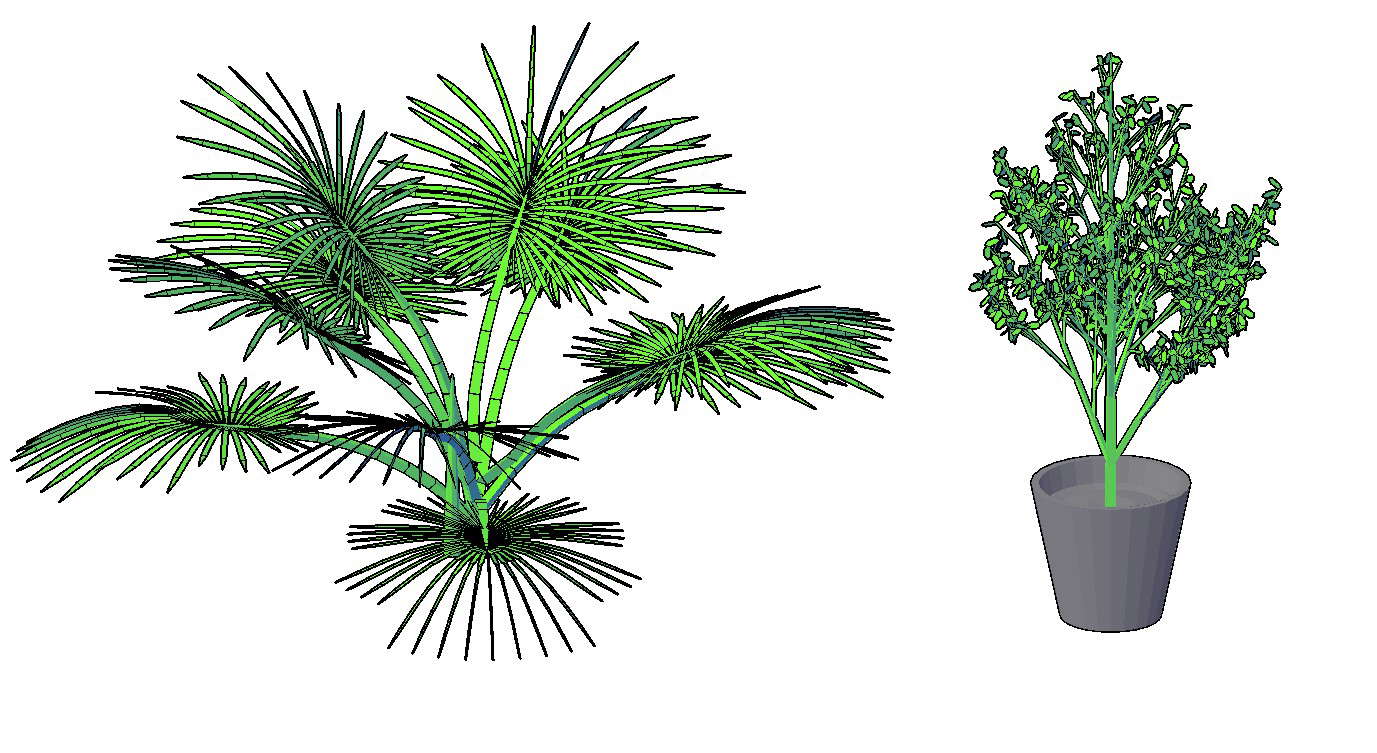 3D CAD File Shrubs 3D Model Free Download 