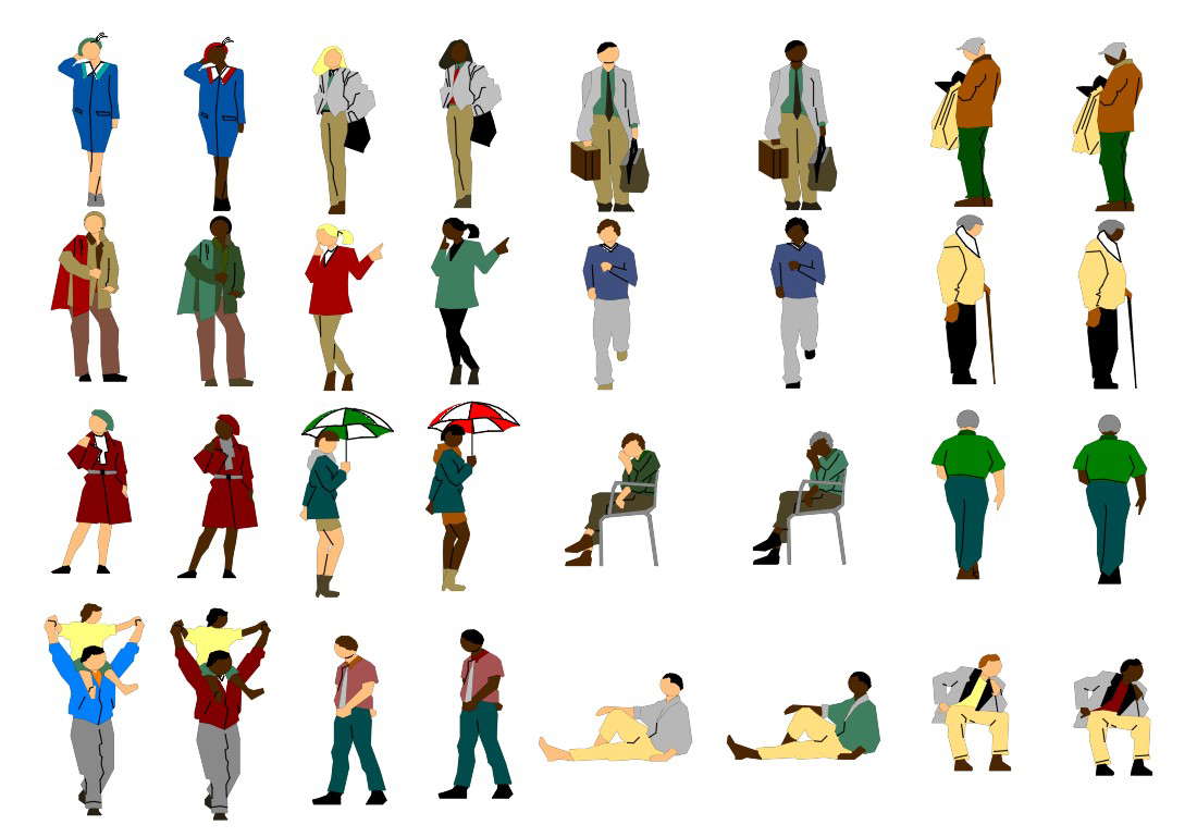 3D People Block In DWG File