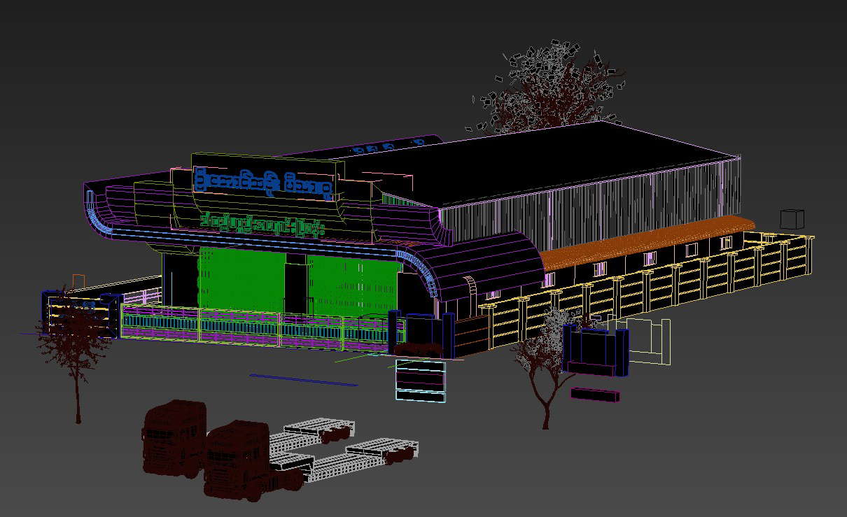 3D Steel Factory Isometric Elevation Design MAX File