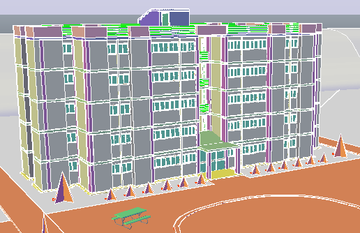 3D drawing of Residential Building design