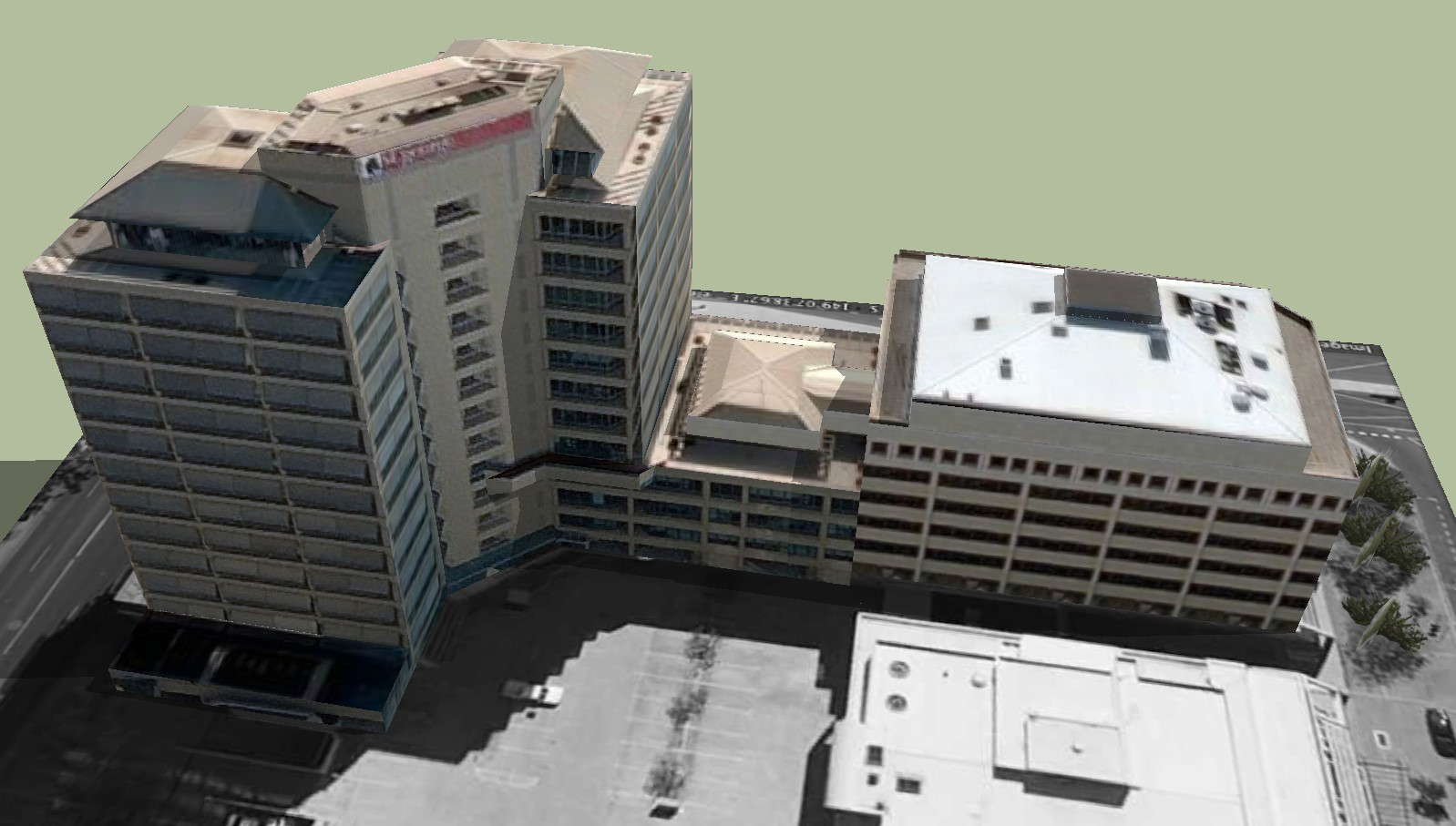 CAD Drawing of 3D Layout for Modern Commercial Building files