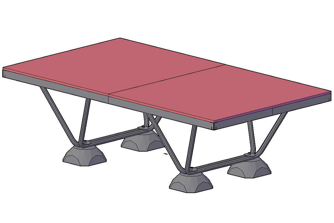 3D drawing of the center table