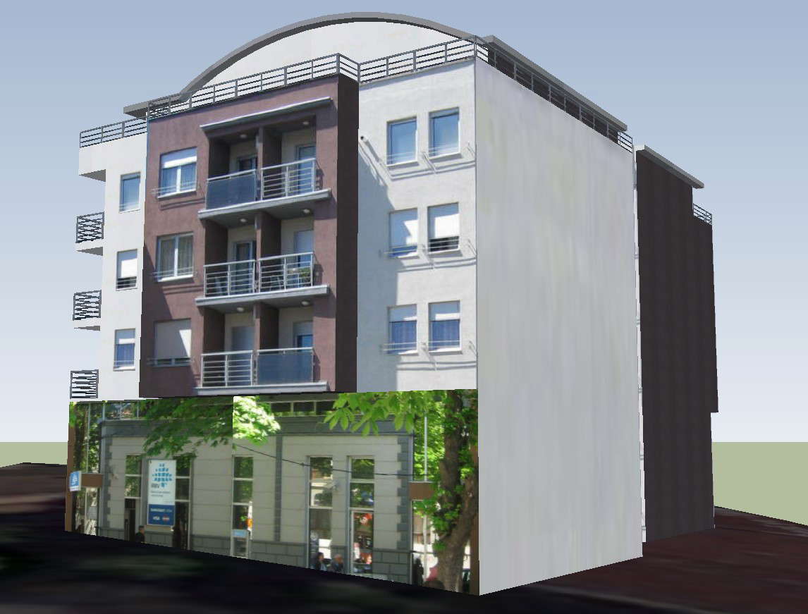 3D drawing of the commercial and residential apartment