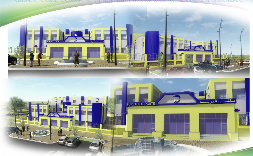 3D image view of a international  bank dwg file