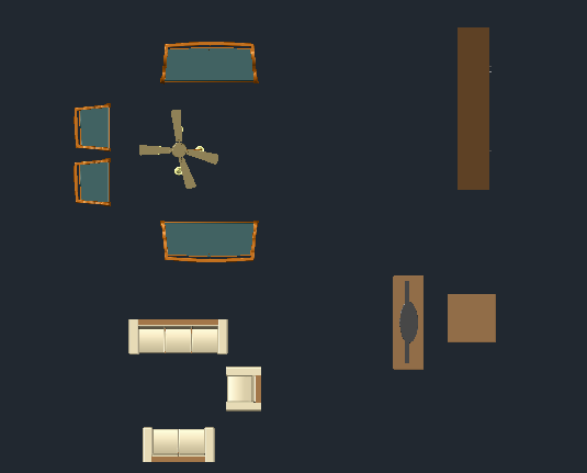 3D living room equipments