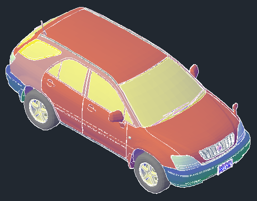 3D vehicle of toyota harrier car design drawing