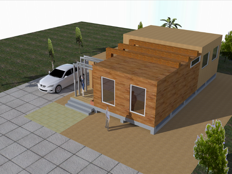 3D view manufactured house