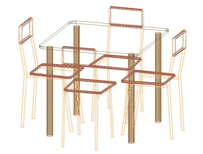 3D Dining Table Set DWG for Interior Design CAD Work