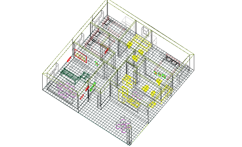 3D view of a house. 