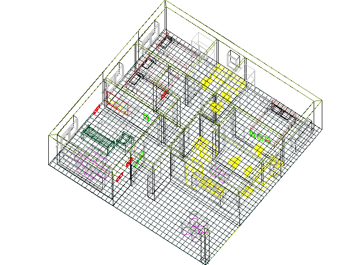 3D view of a house. 