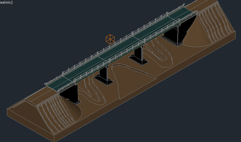 3D view of a road bridge 