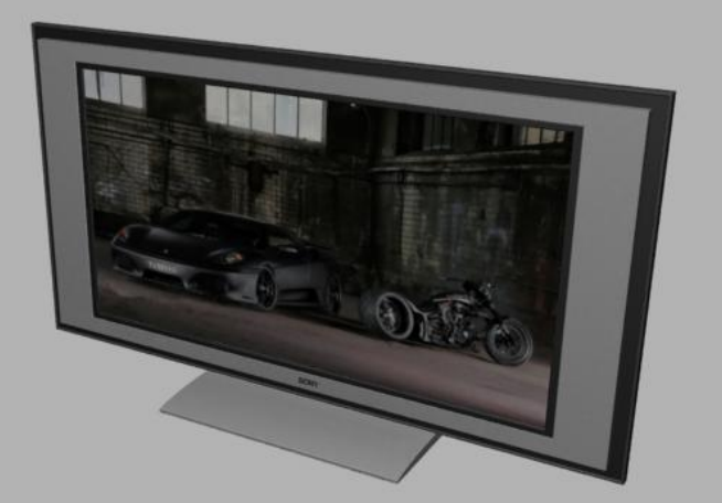 3D CAD Drawing of Sony TV Unit for Interior Layouts