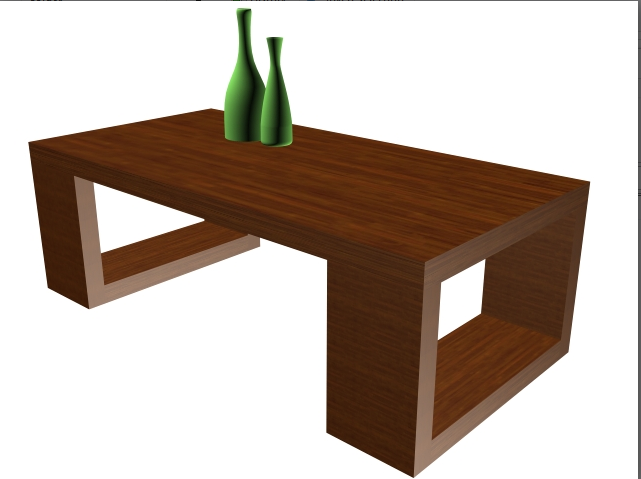 3D Table Design View Shown in DWG Furniture Drawing