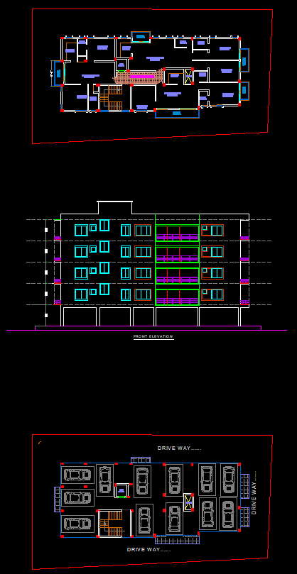 4 Storey Apartment Building Exterior Design File