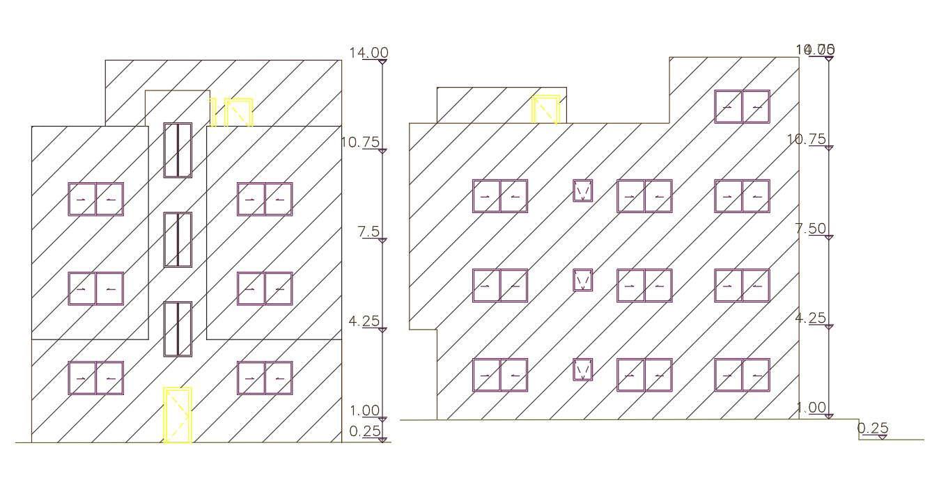 3 Storey Apartment Building Elevation design