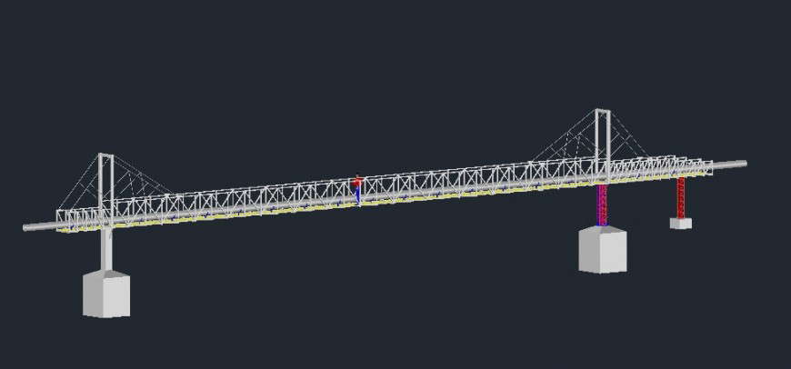3 d cad drawing of bridge unit auto cad software