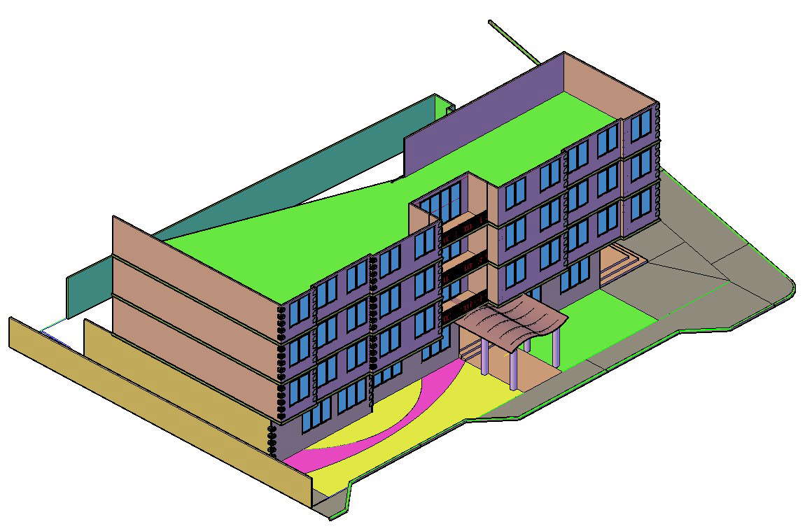 3d Building Design In DWG File