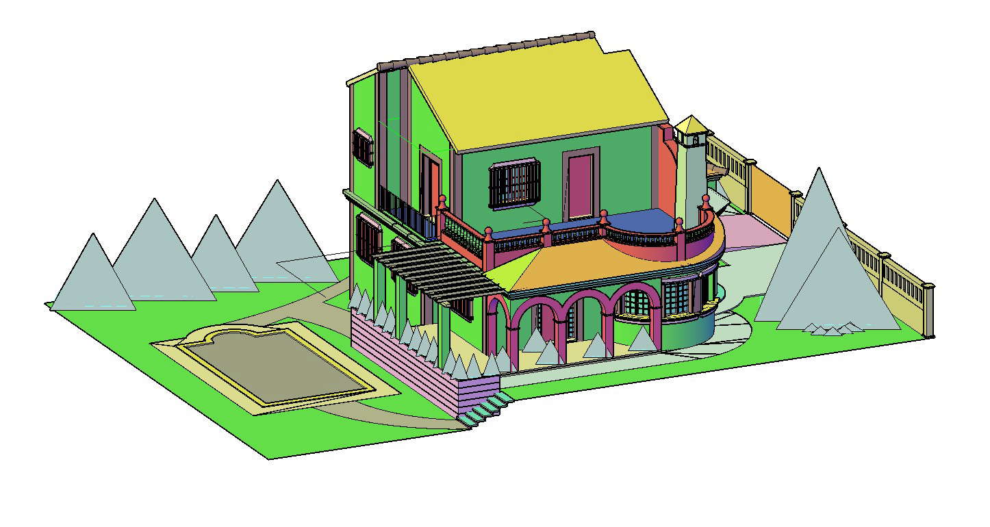 Modern 3D CAD House Design Plans and Architectural Layouts plans
