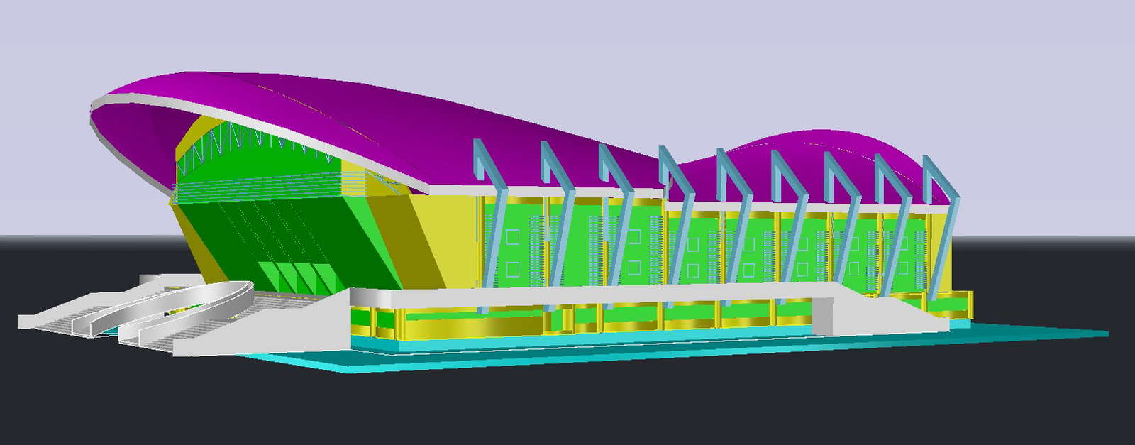 3d Sports Stadium Model DWG File