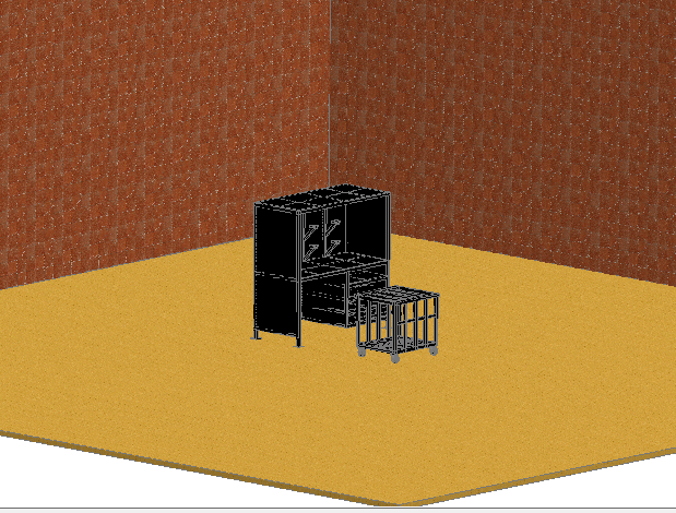 3D Dyeracin Table with Wall Design Shown in DWG File