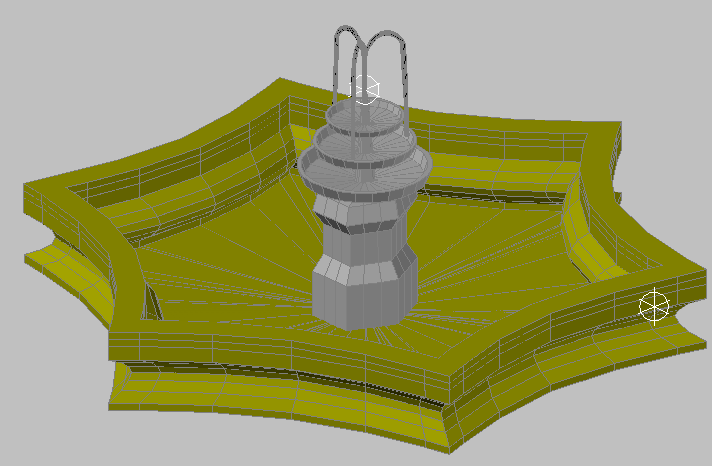 3d design of garden fountain details dwg file