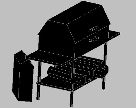 3d design of portable roast oven dwg file